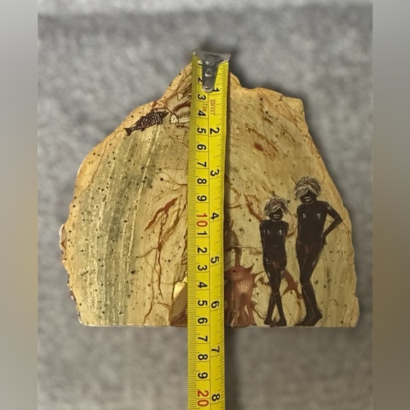 Vintage 70s Australian Thunder Egg Agate Creek Stone Aborigine Painting Artwork - Picture 4 of 5